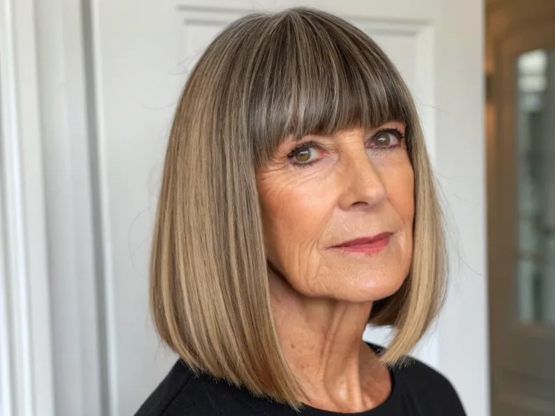 Blunt Mid-Length Cut with Center Part