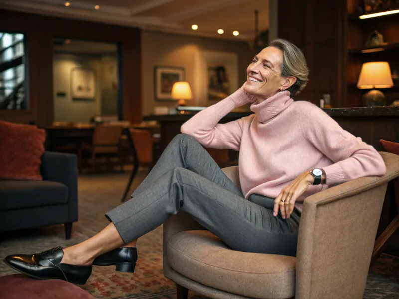 Cashmere Sweater and Tailored Pants