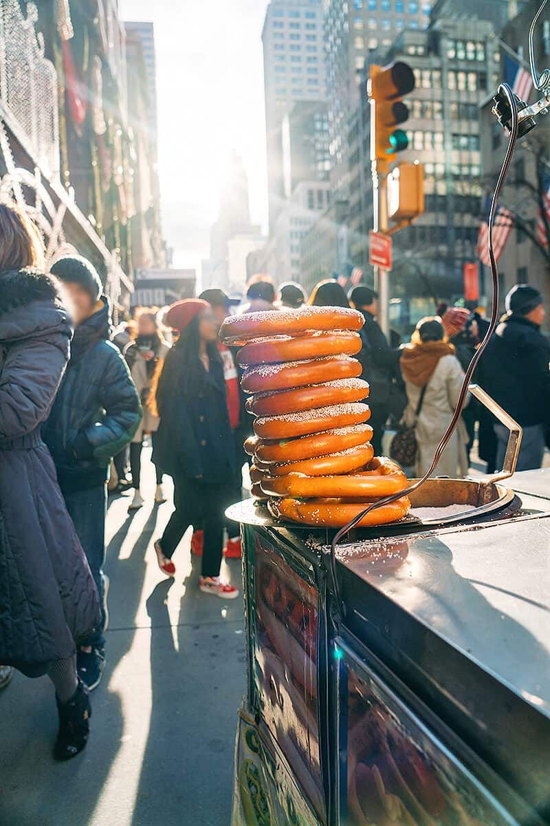 Chewy Street Pretzels from a Cart