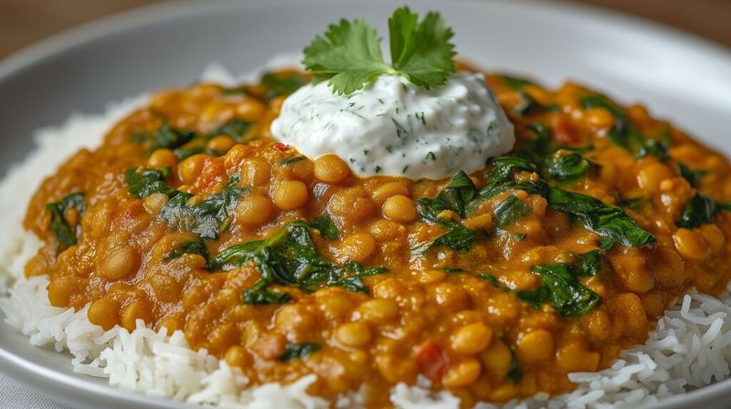 Chickpea & Spinach Curry with Basmati Rice
