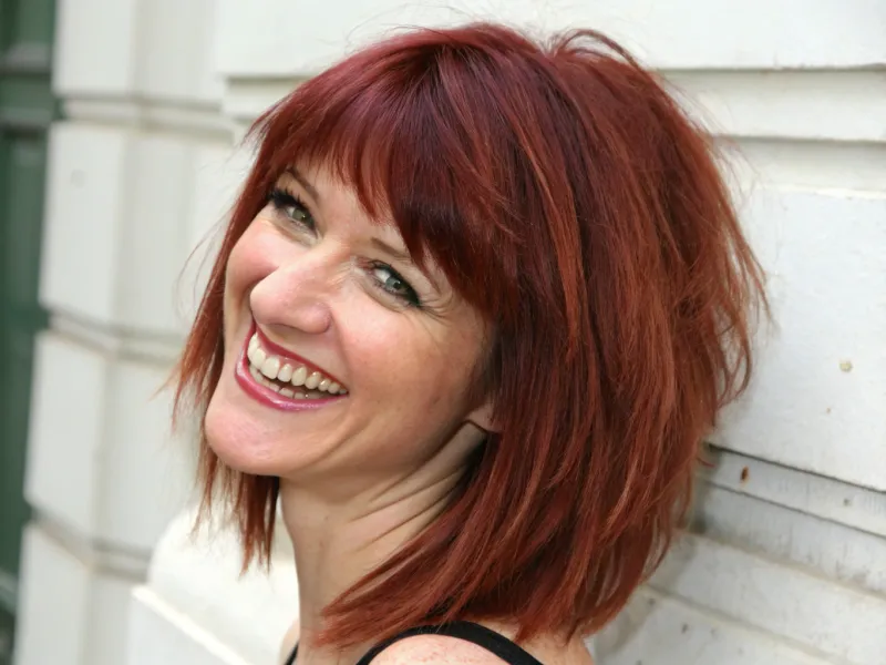 Choppy Mid-Length Cut with Root Volume