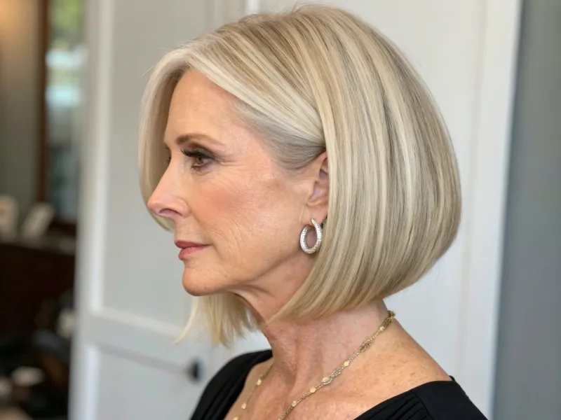 Classic Blunt Lob with Side Part