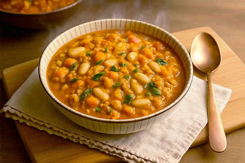 Creamy Turkey Pumpkin Chili with White Beans