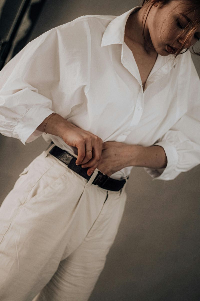 Crisp White Shirt + Belted Trousers (Amal Clooney)