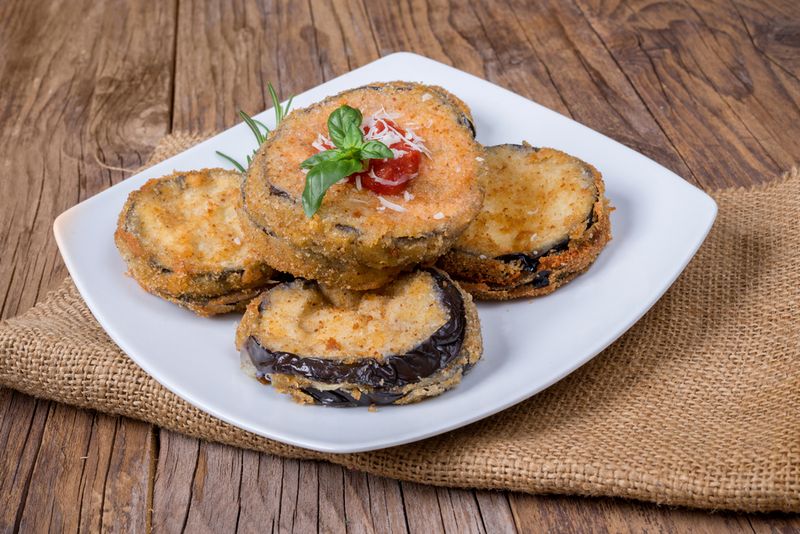 Crunchy Eggplant Parmesan Rounds