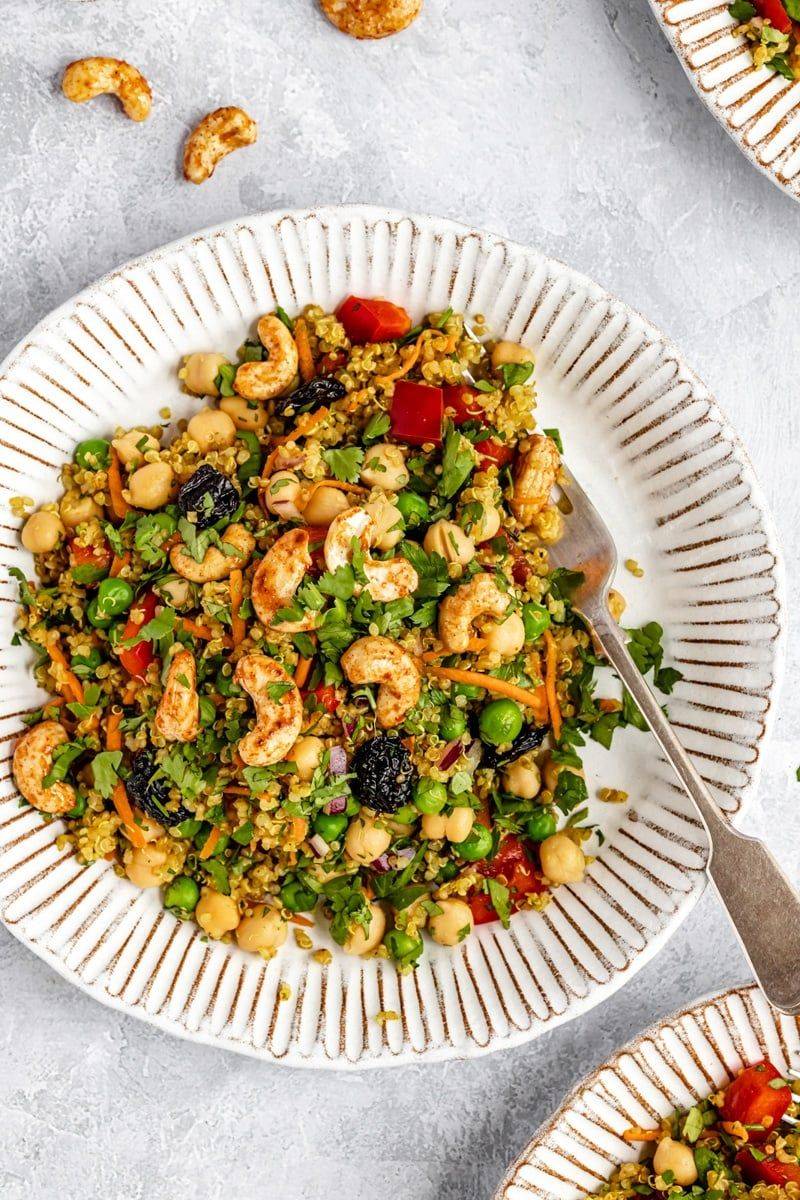 Curry Cashew Chickpea Quinoa Salad