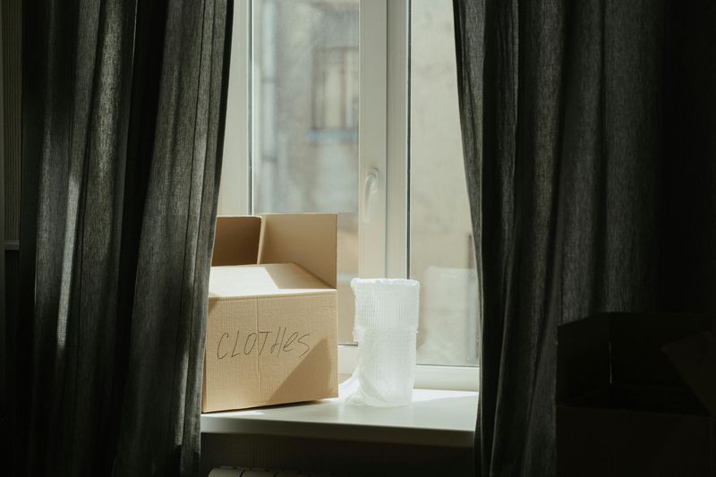 Dress Windows with Painted Drop Cloths