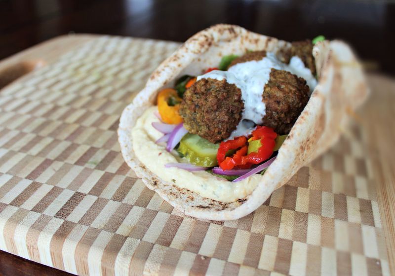 Falafel Pitas with Tzatziki