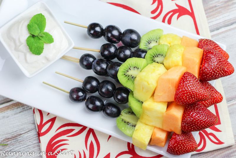 Fruit Skewers with Yogurt Dip