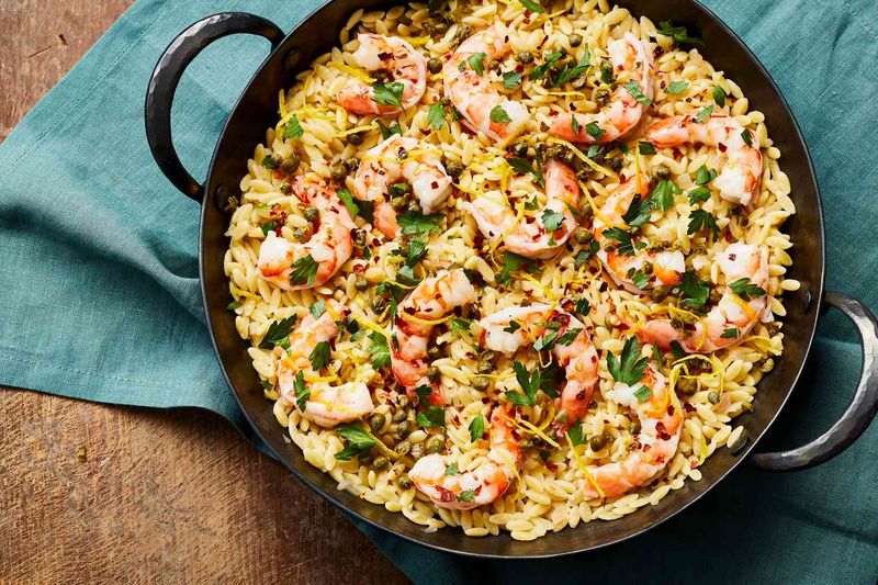Garlic Butter Shrimp Orzo