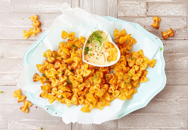 Garlic Parmesan Pasta Chips