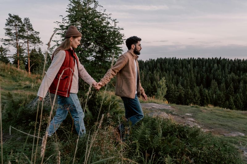 Holding hands while walking together