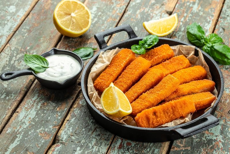 Homemade Fish Sticks with Lemon-Dill Dip