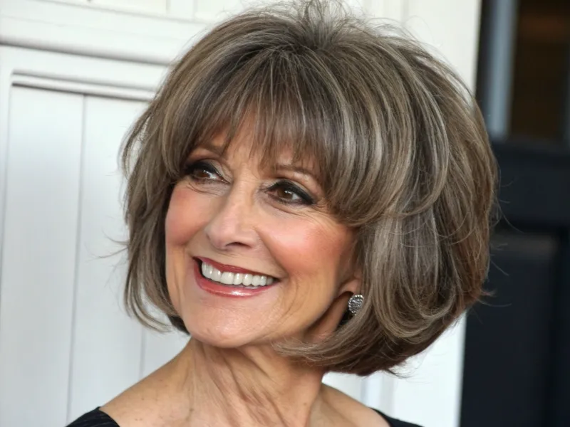 Layered Bob with Side-Swept Bangs