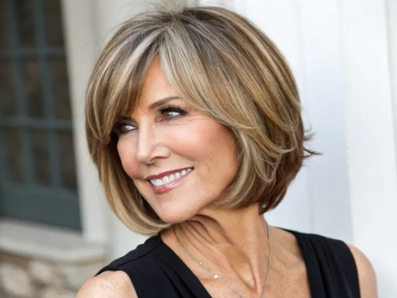 Layered Bob with Soft Fringe