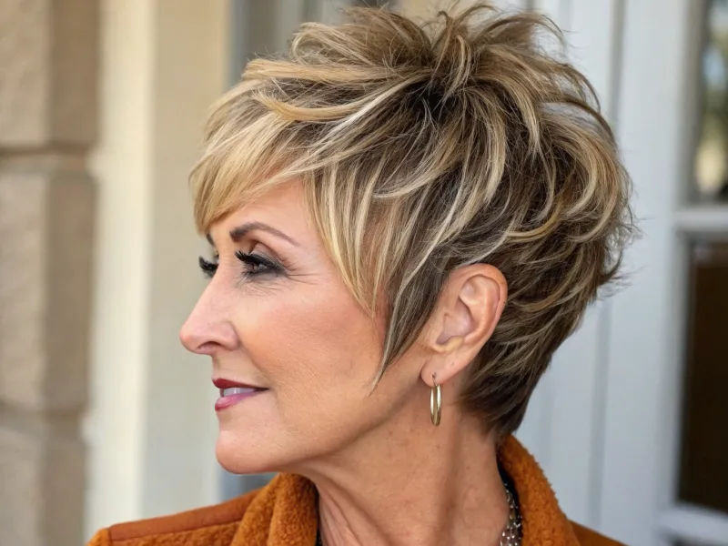Layered Lixie (Long Pixie) with Side-Swept Bangs