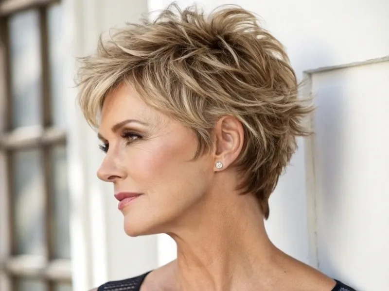 Layered Pixie with Textured Crown