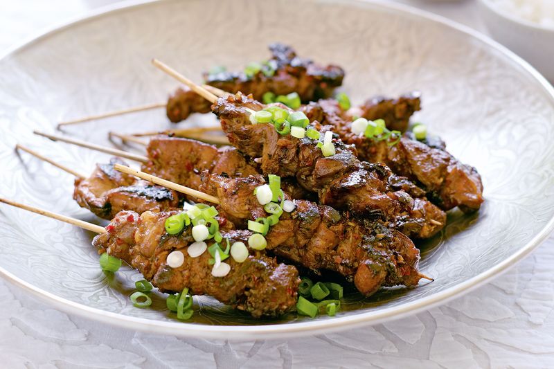 Lemongrass Coconut Chicken Skewers