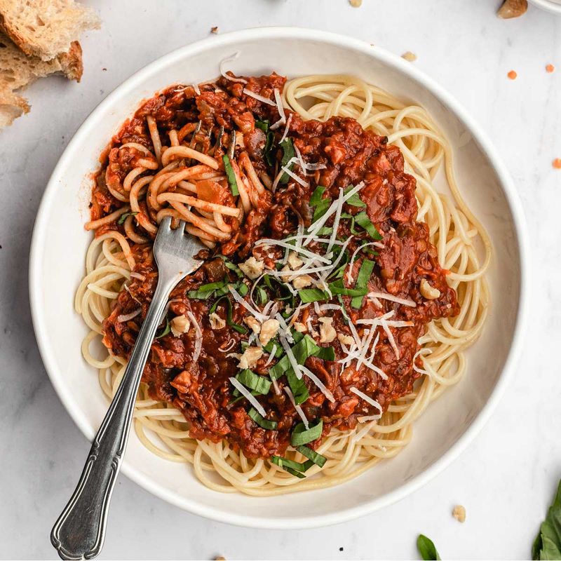 Lentil and Walnut Bolognese