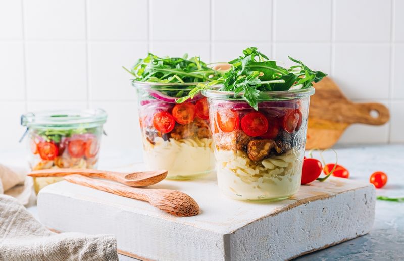 Mason Jar Salad Stacking