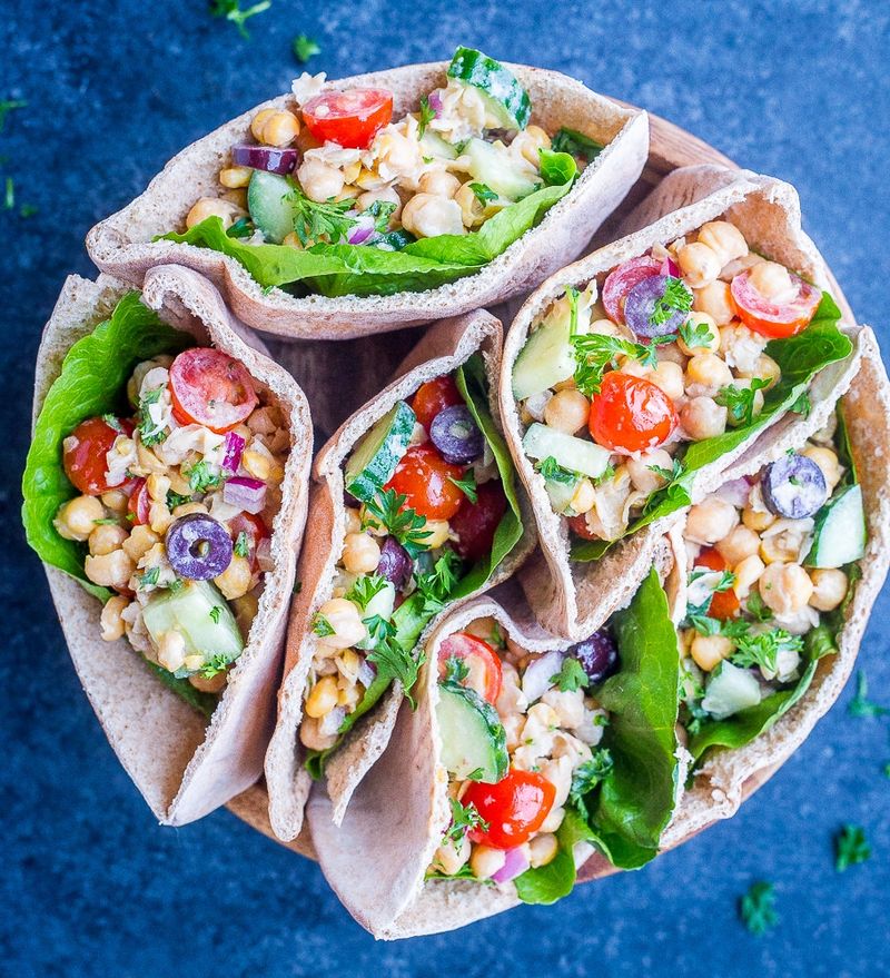 Mediterranean Chickpea Salad Pitas