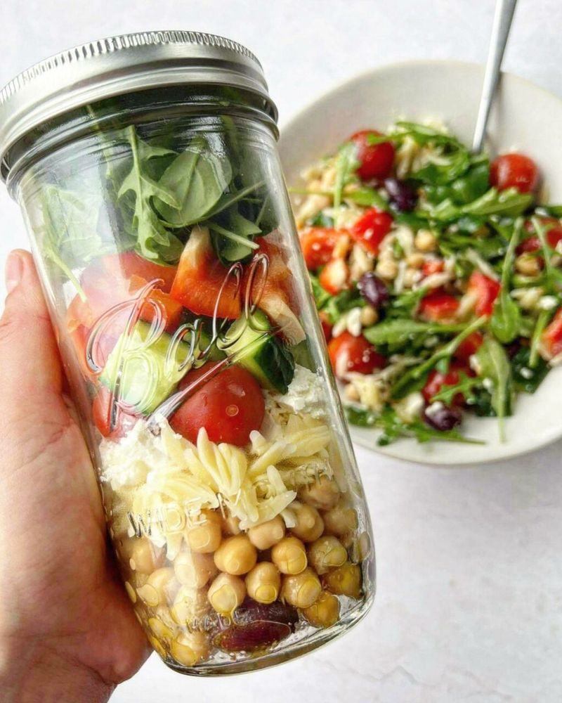 Mediterranean Orzo Salad Jar