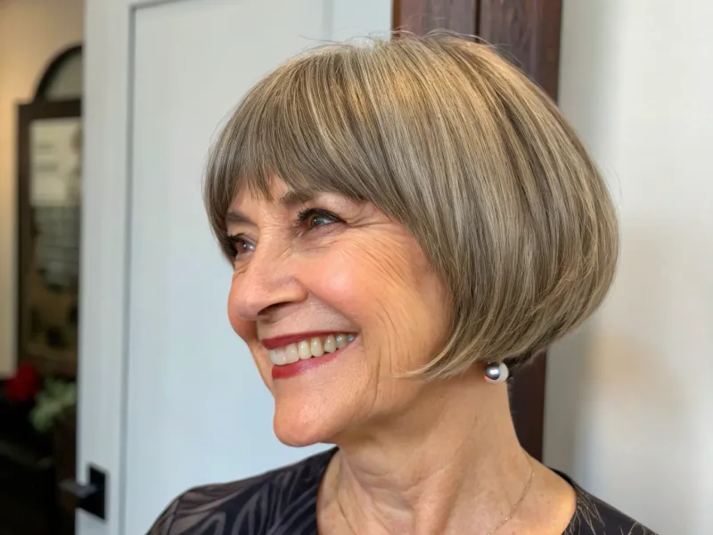 Modern Pageboy with Curved Bangs