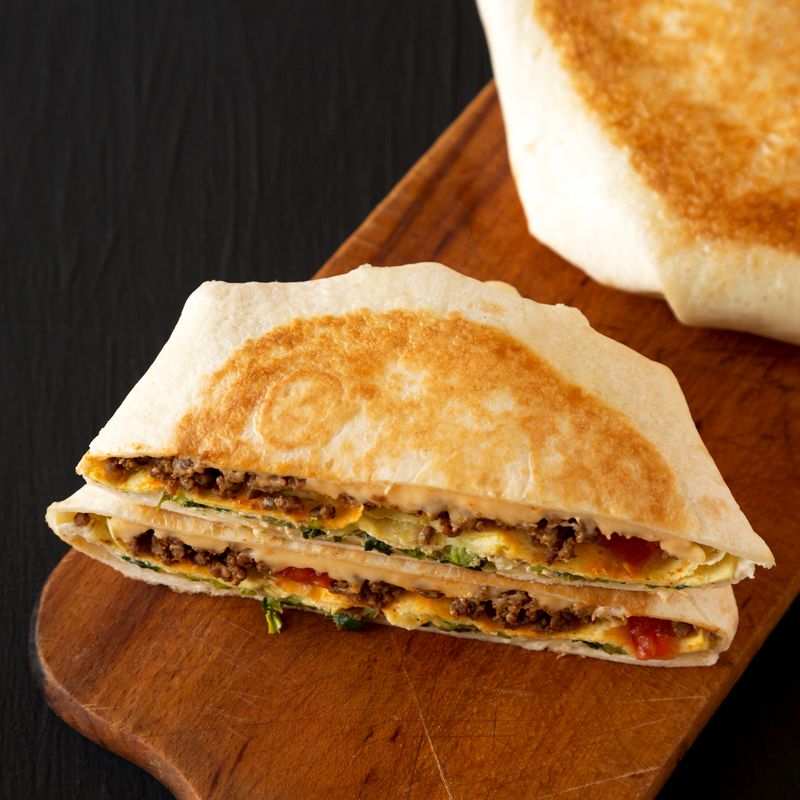 Mushroom and Spinach Quesadilla
