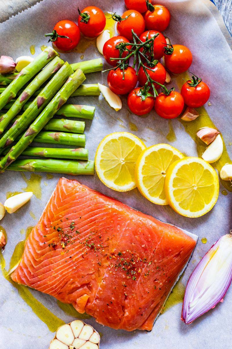 One-Pan Baked Salmon with Asparagus