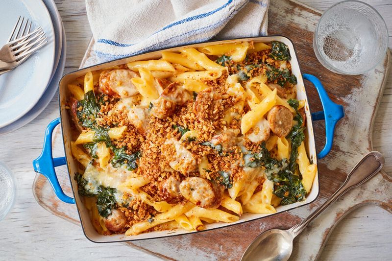 Pasta Bake with Sausage & Kale
