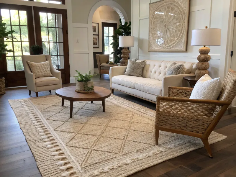Place Rugs Partially Under Furniture