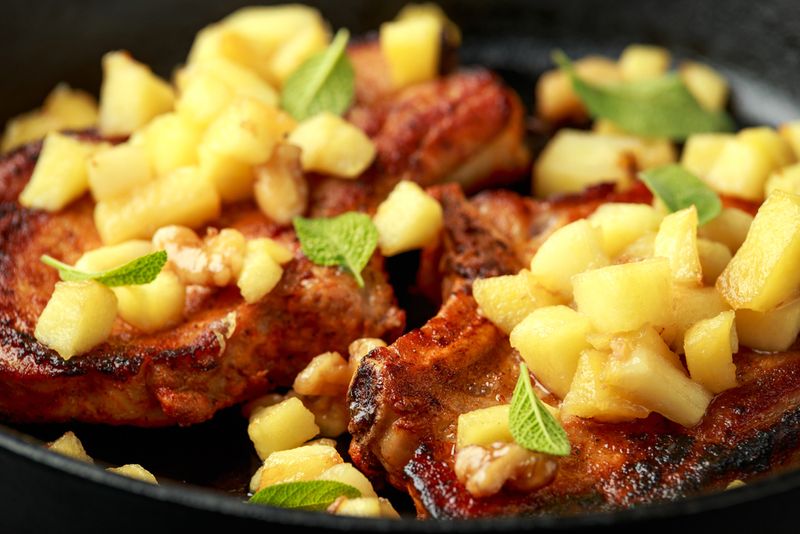 Pork Chops with Apple Compote