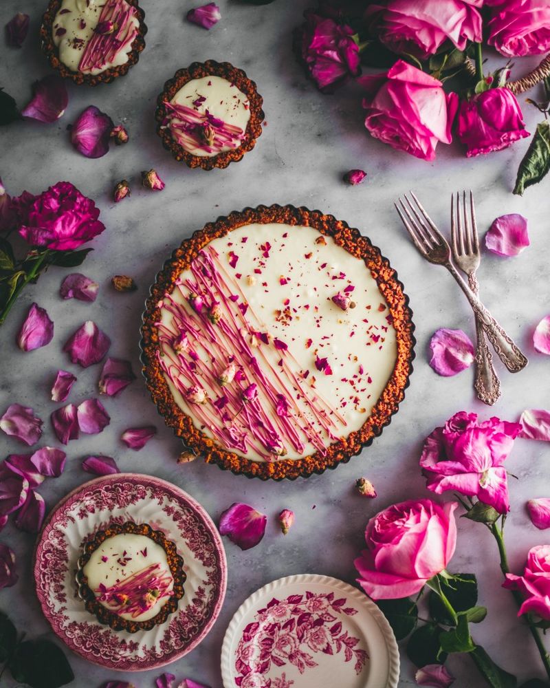 Raspberry Rose Chocolate Tart