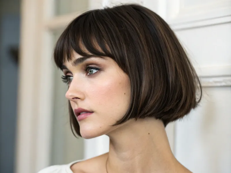 Rounded Bob With Micro-Bangs