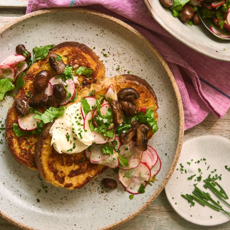 Savory Sourdough French Toast with Mushrooms