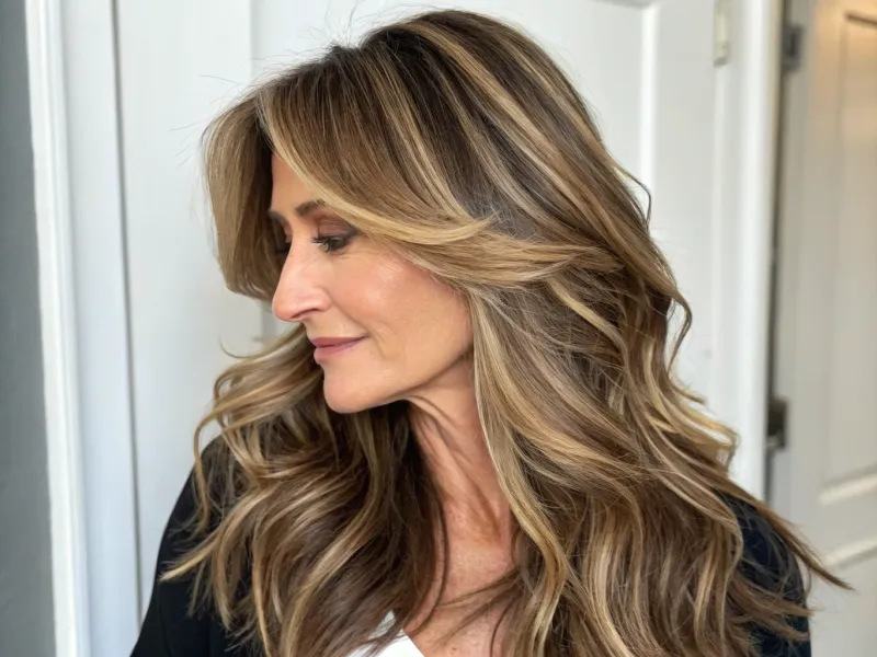 Sophisticated Long Layers with Subtle Balayage