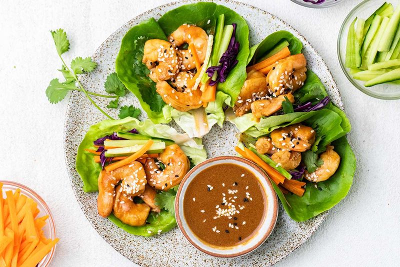 Spicy Shrimp Lettuce Wraps
