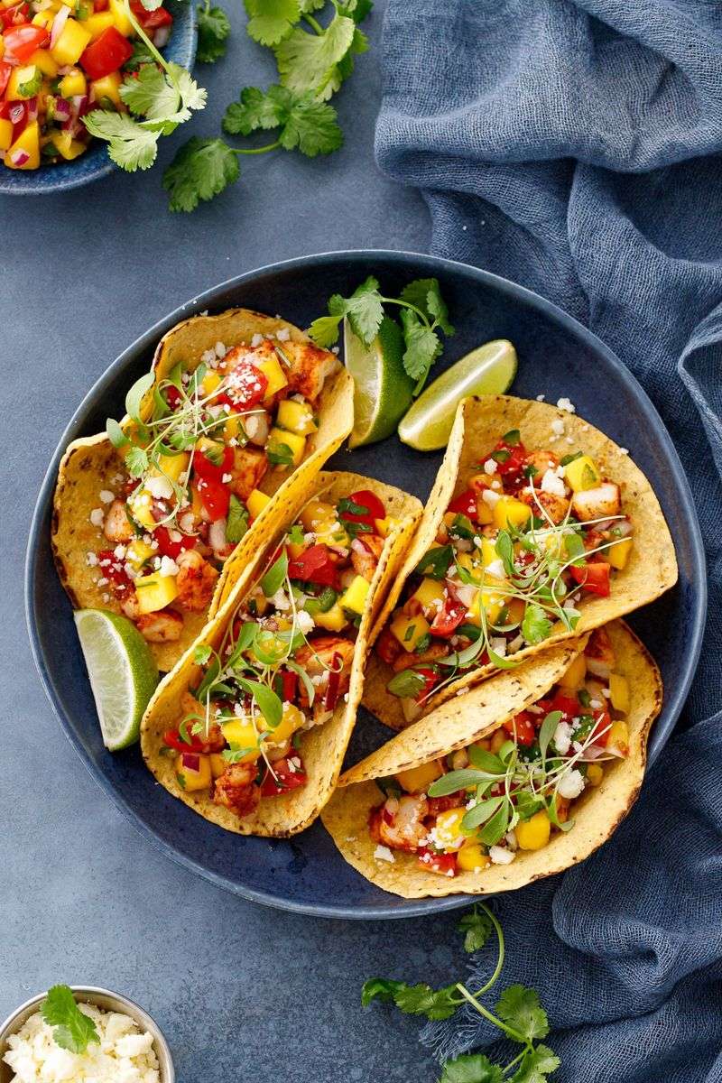 Spicy Shrimp Tacos with Mango Salsa