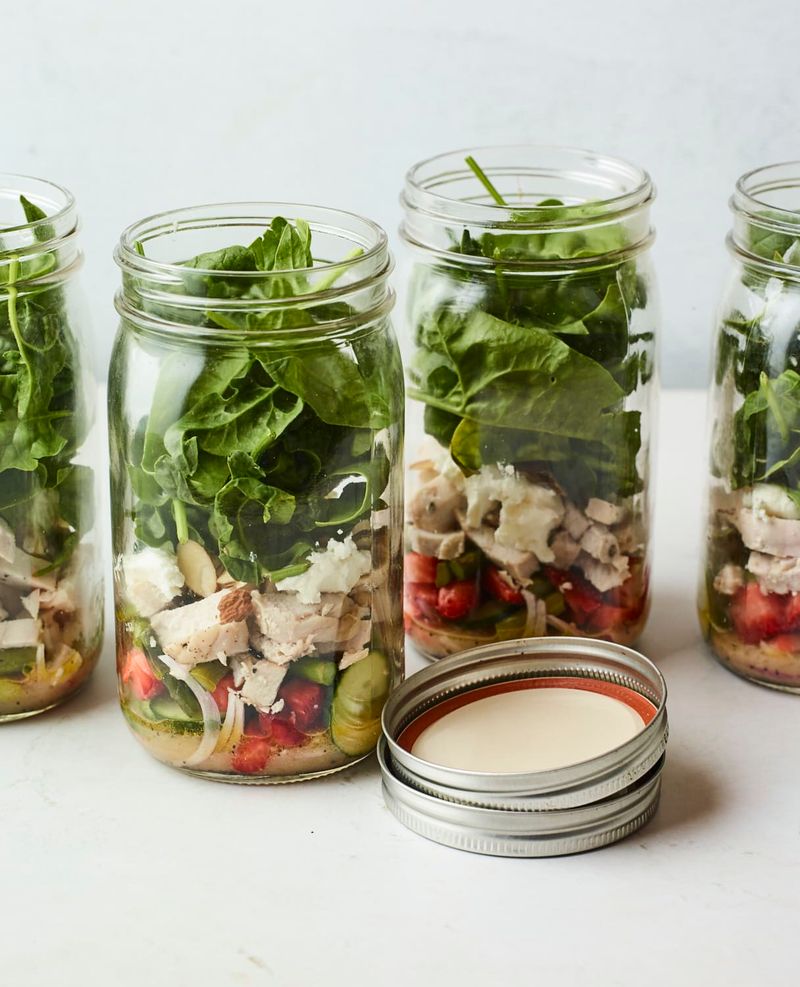 Strawberry Spinach Jar Salad