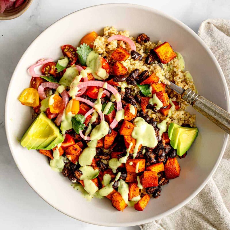 Sweet Potato and Black Bean Quinoa Bowls