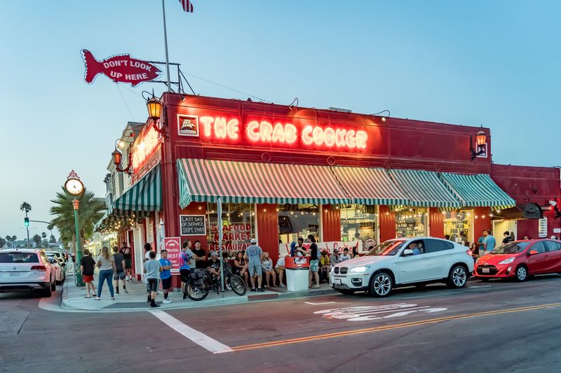 The Crab Cooker: Newport Beach's Bright Red Landmark