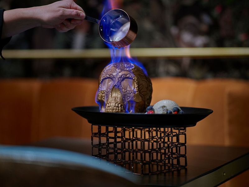 The Flaming Skull at Chica