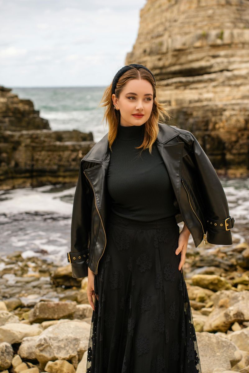 Turtleneck + Midi Skirt (Victoria Beckham)