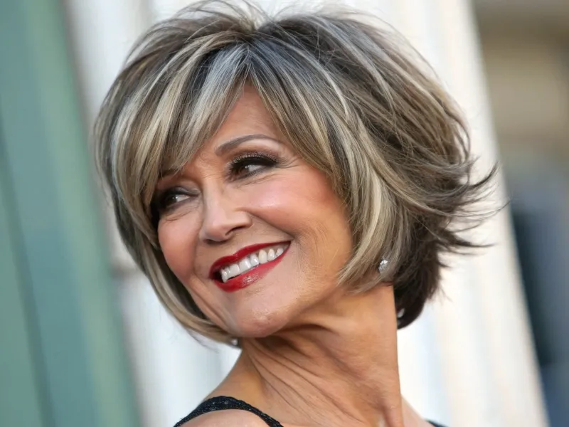 Voluminous Bob with Side-Swept Bangs