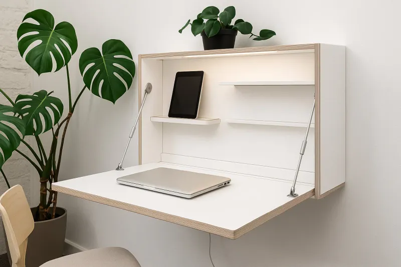 Wall-Mounted Desks Save Valuable Floor Space