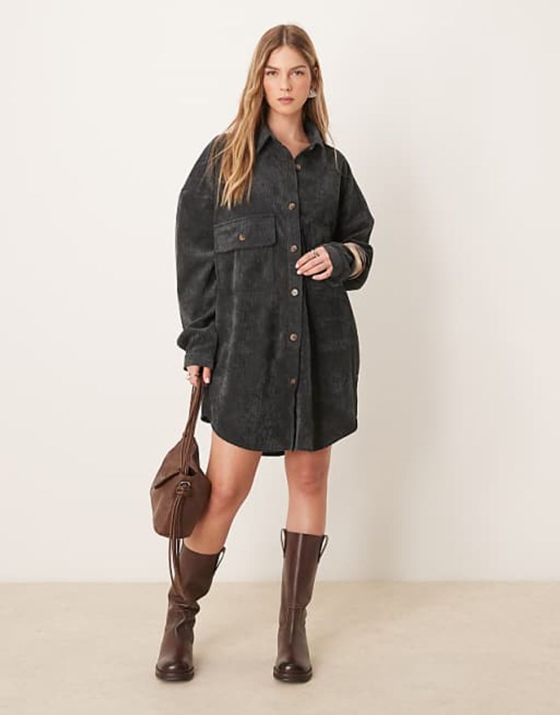 ASOS Design Corduroy Shirt Dress