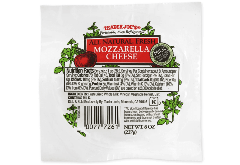 All Natural Fresh Mozzarella Cheese