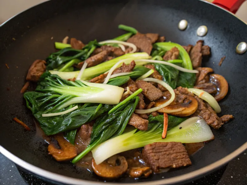 Beef and Bok Choy with Shiitake Mushrooms