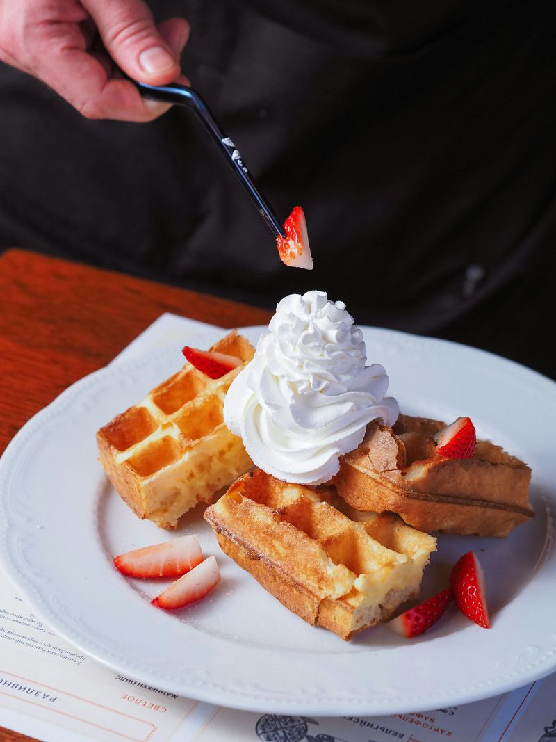 Belgian Waffles with Fresh Whipped Cream
