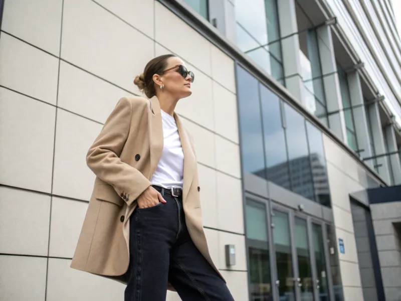Blazer with High-Waisted Jeans